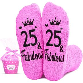HAPPYPOP 25th Year Old Birthday Gifts for Women - Socks for 25 Year Olds, Best Gifts for 25 Year Old Woman