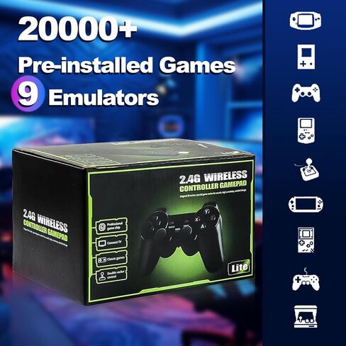 M8 Retro Game-Stick, Revisit Classic Games with Built-in 9 Emulators, 20,000+ Games, 4K HDMI Output, and 2.4GHz Wireless Controller for TV Plug and Play, 64GB in Saudi Arabia