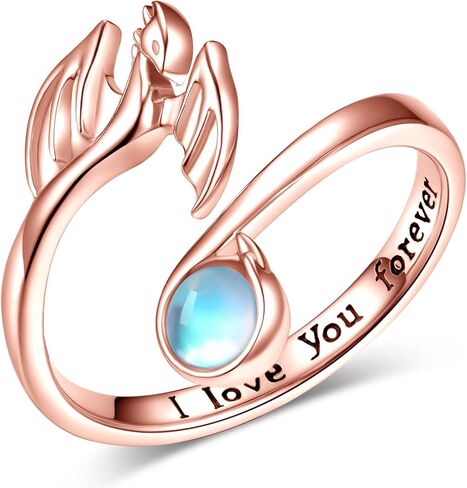 Dragon Ring for Women 925 Sterling Silver Moonstone Dragon Open Ring Dragon Jewelry Gifts for Girls in Saudi Arabia