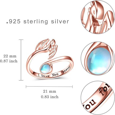 Dragon Ring for Women 925 Sterling Silver Moonstone Dragon Open Ring Dragon Jewelry Gifts for Girls in Saudi Arabia