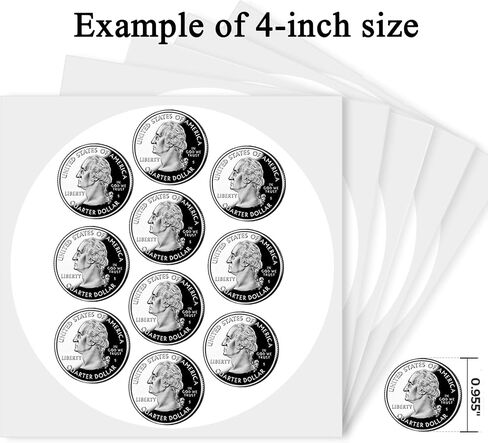 4 Inch Large White Circle Thermal Sticker Labels, Self-Adhesive Round Inventory Labels, Multi-Purpose Roll Thermal Stickers for Business and Domestic Use-300 Labels/Roll in Kuwait