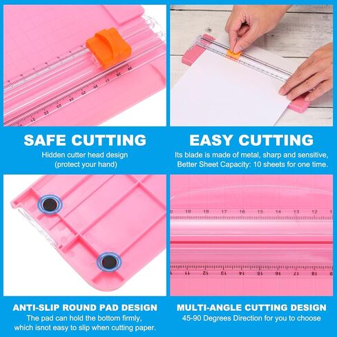 PATIKIL 12 Inch Paper Cutter, 2 Pcs Portable Paper Trimmer Slicers Scrapbooking Tool for A4 Size Paper Craft Paper Photo Cardstock, Green in Saudi Arabia