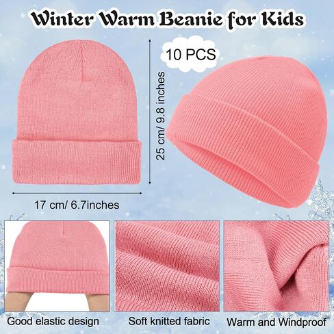 JaGely 20 Pcs Kids Winter Hats and Gloves Bulk Beanie Gloves for 4-7 Kids Gloves for Boys Children Kids Toddler Girls Gift in Kuwait
