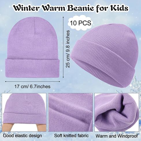 JaGely 20 Pcs Kids Winter Hats and Gloves Bulk Beanie Gloves for 4-7 Kids Gloves for Boys Children Kids Toddler Girls Gift in Kuwait