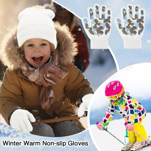 JaGely 20 Pcs Kids Winter Hats and Gloves Bulk Beanie Gloves for 4-7 Kids Gloves for Boys Children Kids Toddler Girls Gift in Kuwait