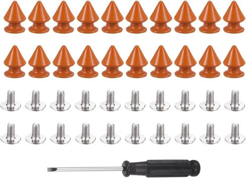 HARFINGTON 20 Set Metal Tree Spikes and Studs 12mm 15/32" Screw Back Metallic Alloy Rivets Punk Cone Spikes for DIY Leathercraft Decoration Belts Clothing Accessories, Fluorescent Green in Saudi Arabia