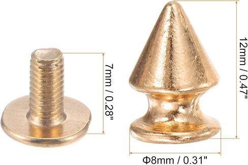 HARFINGTON 20 Set Metal Tree Spikes and Studs 12mm 15/32" Screw Back Metallic Alloy Rivets Punk Cone Spikes for DIY Leathercraft Decoration Belts Clothing Accessories, Fluorescent Green in Saudi Arabia