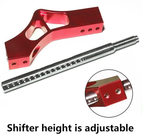 Red Manual Shifter Extension M12*1.25, Adjustable Height Shift Knob Extender M10*1.5 Aluminum Gear Shift Knob Extension with 4 Adapters for Most Manual Vehicle Shifter Rod Like Honda Acura in Saudi Arabia