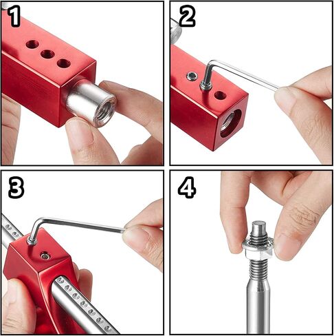 Red Manual Shifter Extension M12*1.25, Adjustable Height Shift Knob Extender M10*1.5 Aluminum Gear Shift Knob Extension with 4 Adapters for Most Manual Vehicle Shifter Rod Like Honda Acura in Saudi Arabia