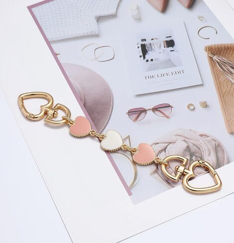Anbys Bag Extender Chain Purse Extender Hearts Shape Replacement Purse Strap Extender Bag Charms for Purse Handbags Cross Body Bag(Black) in Kuwait