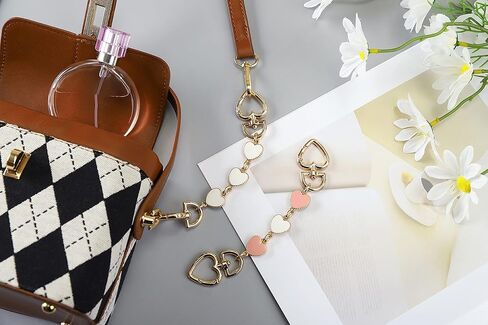 Anbys Bag Extender Chain Purse Extender Hearts Shape Replacement Purse Strap Extender Bag Charms for Purse Handbags Cross Body Bag(Black) in Kuwait