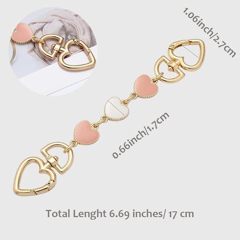 Anbys Bag Extender Chain Purse Extender Hearts Shape Replacement Purse Strap Extender Bag Charms for Purse Handbags Cross Body Bag(Black) in Kuwait