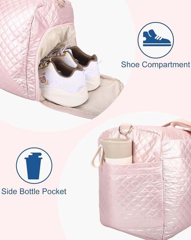 Weekend Bags for Women Travel - Duffel Bag with Cosmetics Bag,Overnight Bag for Women with Shoe Compartment,Carry On Gym Bag with Wet Pocket Business Trips Sports Hospital Bags in Saudi Arabia