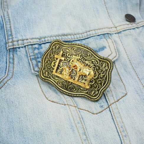 Belt Buckles Men Western - Vintage Longhorn Bull Large | Cowboy Cowgirl Belt Buckle Gifts for Mens Women in Saudi Arabia