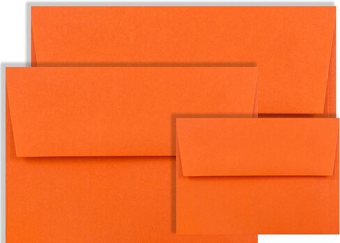 50 Pack A1 Orange Envelopes, Square Flap Gummed Seal, Vibrant Orange Printable Envelopes For Invitations, Greeting Cards, Weddings, Birthdays, Mailing, Halloween, Thanksgiving, Any Occasion in Kuwait