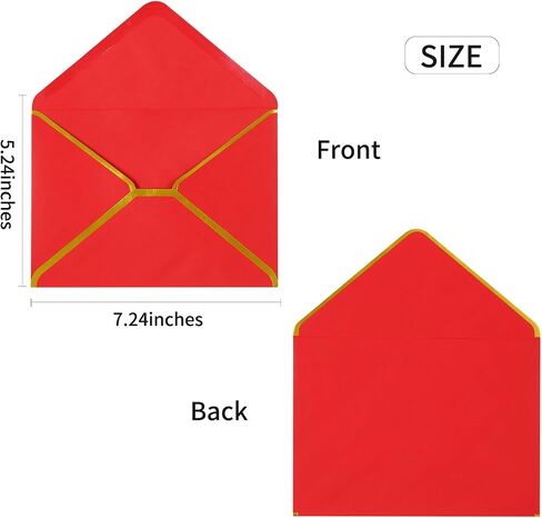Keketer 50 Pack 5x7 Envelopes with Gold Border Green for Invitations, Self Adhesive A7 Envelopes for Greeting Cards Gift Cards, Invitation Envelopes for Wedding, Graduation, Baby Shower, Party in Saudi Arabia