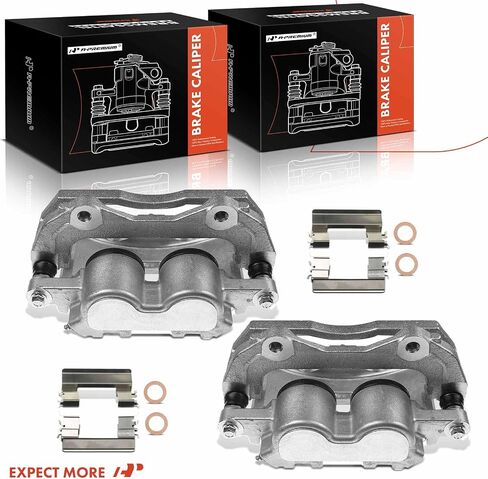 A-Premium Front Disc Brake Caliper Assembly with Bracket Compatible with Select Cadillac and Pontiac Models - SRX 2004-2009, CTS 2006-2007, STS 2005, STS 2006-2008, Bonneville 2004-2005, 2-PC Set in Saudi Arabia