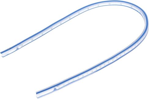 مسطرة منحنية، أداة قياس بمقياس بلاستيكي متري، مسطرة ثعبان فرنسية منحنية ناعمة ودقيقة قابلة للانحناء للرسم والخياطة، تتضمن مسطرة تتبع مرنة (24 بوصة) in Kuwait