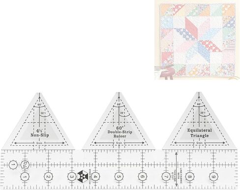 60 Degree Double Strip Ruler 2022 New Creative Quilting Template Rulers for Sewing (60°-10inch) in Saudi Arabia