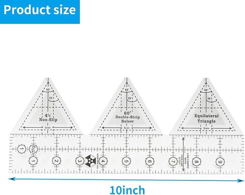 60 Degree Double Strip Ruler 2022 New Creative Quilting Template Rulers for Sewing (60°-10inch) in Saudi Arabia