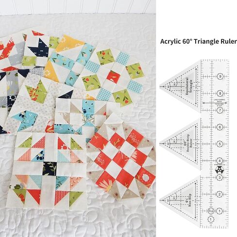 60 Degree Double Strip Ruler 2022 New Creative Quilting Template Rulers for Sewing (60°-10inch) in Saudi Arabia