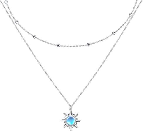 925 Sterling Silver Layered Necklace Double/Triple Multilayer Long Chain Infinity/Star Pendant Necklace Jewelry Gift for Women in Saudi Arabia