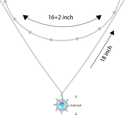 925 Sterling Silver Layered Necklace Double/Triple Multilayer Long Chain Infinity/Star Pendant Necklace Jewelry Gift for Women in Saudi Arabia