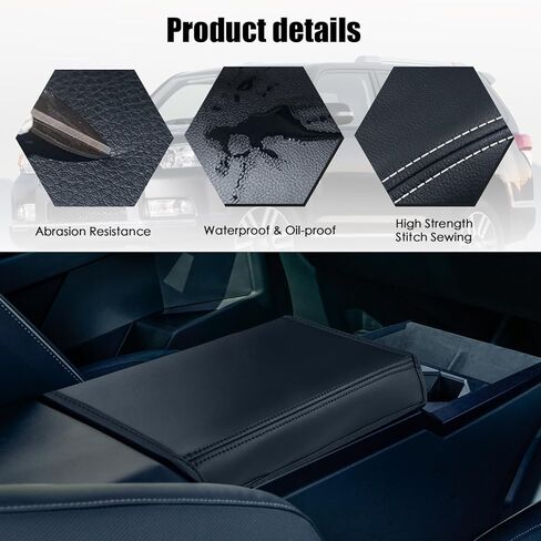 غطاء وحدة التحكم المركزية sportuli متوافق مع 2024 Tesla Cybertruck، غطاء وسادة مسند ذراع من الجلد الناعم المضاد للخدش لملحقات Tesla Cybertruck (جلد) in Kuwait