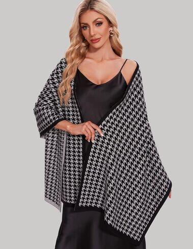 PULI Womens Large Scarf Jacquard Shawl Wraps for Evening Dress Knitted Soft Wedding Bridal Shawls Shoulder Wraps for Dresses in Saudi Arabia