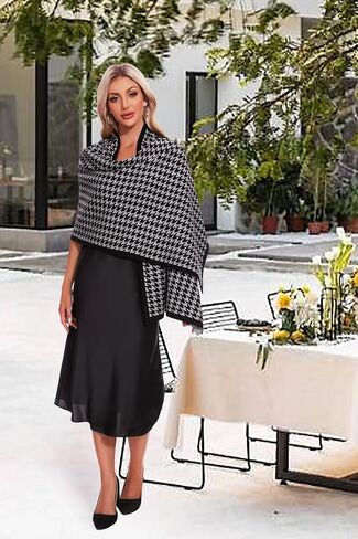 PULI Womens Large Scarf Jacquard Shawl Wraps for Evening Dress Knitted Soft Wedding Bridal Shawls Shoulder Wraps for Dresses in Saudi Arabia