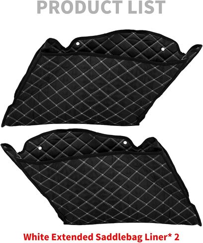 Motorcycle Saddlebag Liners 4" Extended Saddlebags Inserts Fits for Harley Touring Road King Road Glide Street Glide Electra Glide 2014-2023 (White Thread) in Saudi Arabia
