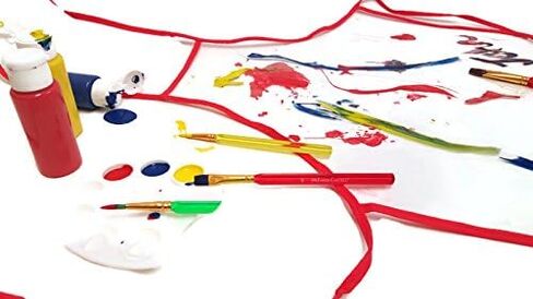 Vinyl Artist Painting Aprons for Kids, Kids Painting Smocks by Playscene Inc (12, Vinyl Multicolored) in Saudi Arabia