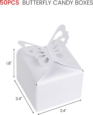 VGOODALL 50PCS Small Favor Boxes Pink, 3D Butterfly Candy Boxes Pink Baby Shower Favor Boxes for Wedding Birthday Party Gift Treat Box in Saudi Arabia