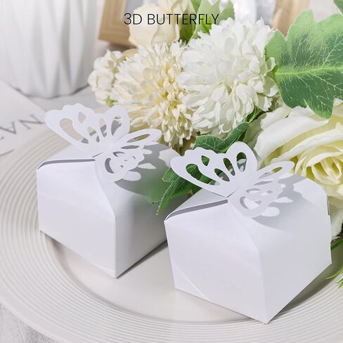 VGOODALL 50PCS Small Favor Boxes Pink, 3D Butterfly Candy Boxes Pink Baby Shower Favor Boxes for Wedding Birthday Party Gift Treat Box in Saudi Arabia