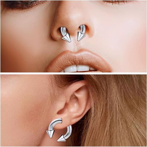 20G 18G 16G 14G 12G 8G 6G 4G 2G ASTM F136 التيتانيوم خيط داخلي حدوة الحصان خاتم الحاجز الدائري الحديد الحلزون الزنمة روك Daith الغضروف القرط الشفاه الدائري ثقب المجوهرات in Kuwait