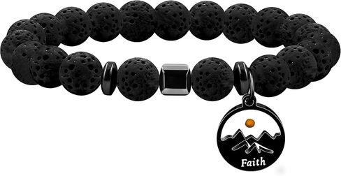 Handmade Natural Stone Faith Mustard Seed Charm Bracelet for Men or Women Christian Religious Inspirational Bracelet Gift Y4107 in Saudi Arabia