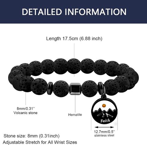 Handmade Natural Stone Faith Mustard Seed Charm Bracelet for Men or Women Christian Religious Inspirational Bracelet Gift Y4107 in Saudi Arabia