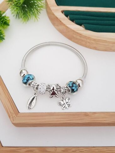Silver Plated Unique Butterfly Charm Women Bracelet in Saudi Arabia