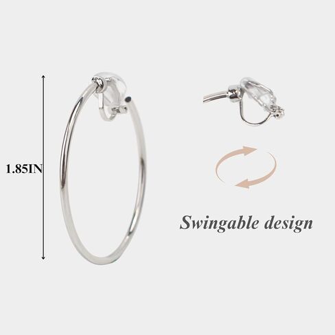 14K Gold Plated Clip on Hoop Earrings for Women, Non-Piercing, Trendy Fashion Jewelry Gifts in Saudi Arabia