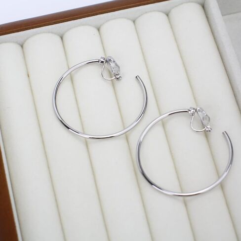 14K Gold Plated Clip on Hoop Earrings for Women, Non-Piercing, Trendy Fashion Jewelry Gifts in Saudi Arabia