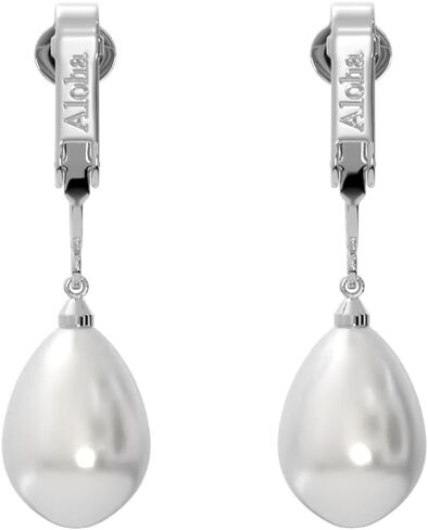 Aloha Earrings Non Pierced Clip On Teardrop Shaped Simulated Freshwater Pearl Dangling Earrings in Saudi Arabia