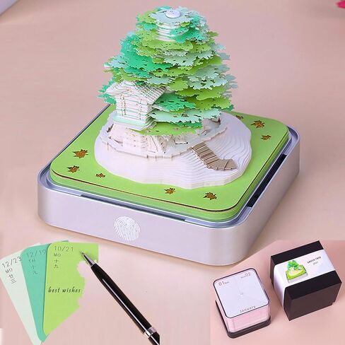 Time Piece Calendar 2025, 3d Calendar, Tear-Away 3D Paper Art Notepad, Small 3d Desk Calendar 2025 with Light, Fun 3d Memo Pad Artistic Calendar, DIY Paper Carving Desktop Decoration (Tree of Life) in Saudi Arabia