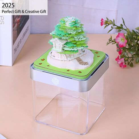 Time Piece Calendar 2025, 3d Calendar, Tear-Away 3D Paper Art Notepad, Small 3d Desk Calendar 2025 with Light, Fun 3d Memo Pad Artistic Calendar, DIY Paper Carving Desktop Decoration (Tree of Life) in Saudi Arabia