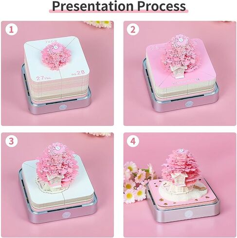 Time Piece Calendar 2025, 3d Calendar, Tear-Away 3D Paper Art Notepad, Small 3d Desk Calendar 2025 with Light, Fun 3d Memo Pad Artistic Calendar, DIY Paper Carving Desktop Decoration (Tree of Life) in Saudi Arabia