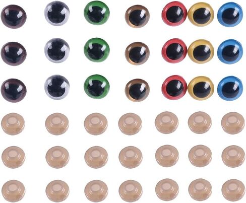 100 Pcs Plastic Craft Crochet Eyes Small Safety Eyes Plush Stuffed Animal Eyes Sew on Eyes with 100 Pcs Washers Doll Making Supplies 10mm in Saudi Arabia