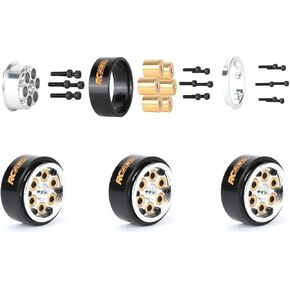 RCAWD Cyberwheelz 1.0 Beadlock SCX24 Rim for Axial 1/24 SCX24 FMS FCX24 1/18 TRX4M Series Upgrades Parts Black