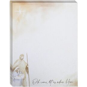 Faithful Finds 100 Sheets Let Us Adore Him Letterhead Paper, Christmas Stationery Paper, Letter Size Write Personalized Greetings, Get Creative and Crafty with Xmas Letter Paper Sheets (8.5 x 11 in)