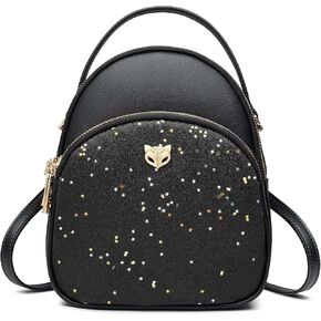 FOXLOVER Cowhide Mini Leather Backpack for Women Small Daypack Purse Ladies Shoulder Handbags