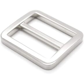 CRAFTMEMORE Flat Metal Slide Buckle Triglide Strap Keeper Leathercraft Bag Belt Adjuster Sliders 6 Pack VTSL