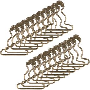 20Pcs Overall Buckles Replacement, 1.5'' Inside Bottom Dungaree Suspender Clips, Metal Overall Clasp Replacement, Bronze Buckle Clips for Rompers Pants DIY Sewing Accessories